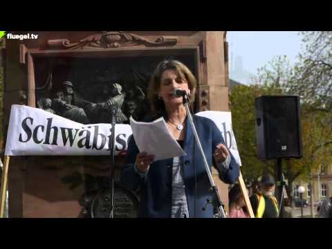 Brigitte Loesch, MdL, bei der verdi-Zeitungsstreik-Kundgebung, Stuttgart, 1.4.14